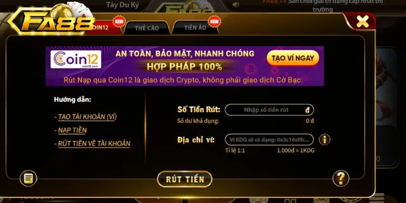 Điều kiện rút tiền FA88